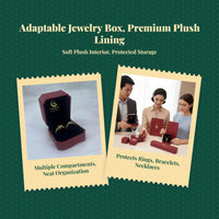 Octagonal Jewelry Box Travel Organizer Plush Display Holder