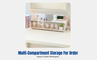 Desktop Transparent Screen Riser Display Rack, Office and Student Desk Organizer Shelf