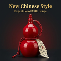 Glass Gourd Water Bottle Sealed, Gourd Water Chinese Hand Rope, Water Bottle Chi #variant:Red