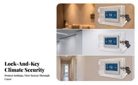 Tamper-Resistant Thermostat Lock Box with Key Lockable Clear Thermostat Cover Wall-Mounted Transparent for Landlords, Office Managers, Teachers, Offices, Schools, Apartments