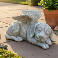 Sleeping Cat Angel Statue Weather-Resistant House Decoration for Garden, Desktop