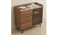 Sintered Stone Top Sideboard Stable Load-Bearing Living Room Tea Cabinet Water-Resistant Finish Kitchen Storage Sideboard for Hotel