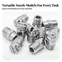 Wear-Resistant Flat Fan Nozzle Long-Lasting Fan Spray Nozzle Easy to Install for Dust Suppression, Industrial Cooling, Humidification