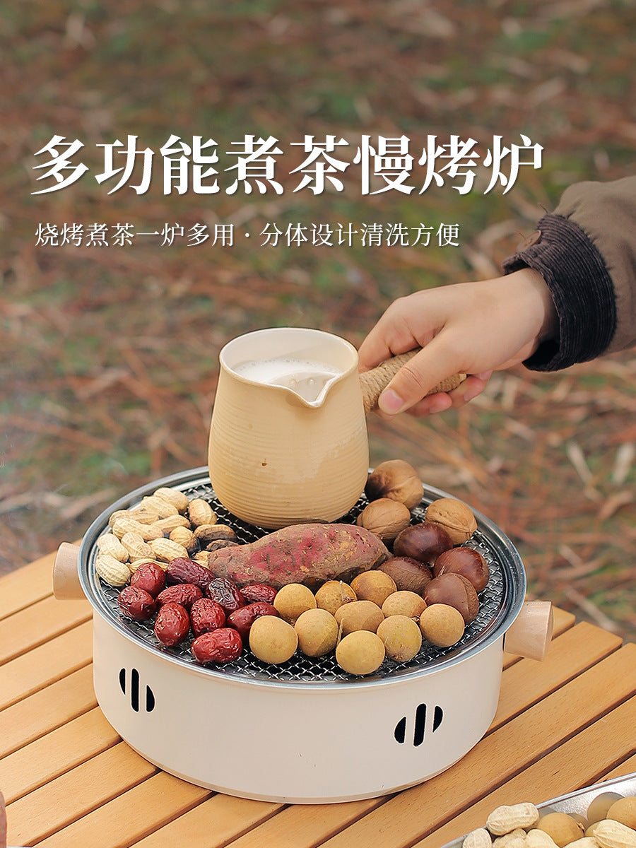 Portable Stainless Steel Charcoal Stove for Outdoor Camping and Tea Boiling