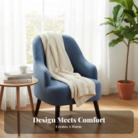 Upholstered Wooden Armchair Nordic Design Upholstered Armchair with Wooden Frame Leisure Aesthetic Comfortable Padding
