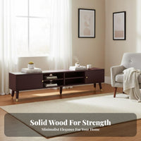Solid Wood TV Cabinet Large Capacity Storage Modern Entertainment Center Low Profile Media Console Easy to Clean Suitable for Small Apartment Dwellers Living Room