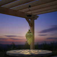 Wrought Iron Solar Lantern Weather Resistant Hollow Metal Projection Lamp