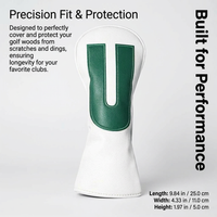 Golf Club Head Covers Set, PU Material, Interchangeable Number Tags, Golf Wood Covers for Driver Hybrid, Gift for Golfers