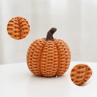 Rattan-Look Resin Pumpkin Woven Pumpkin Decor Rustic Pumpkins Vintage for Tabletop, Mantel