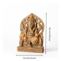 Remover of Obstacles Idol Statue Ornate Remover of Obstacles Idol Figurine Detailed Elephant Deity Statue for Shelf