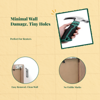 Heavy-Duty Picture Hanging Hook, Steel Nail, Easy Install