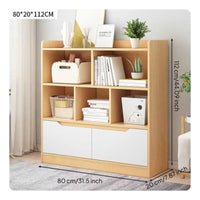 Adjustable Width Bookcase Expandable Bookshelf Display Rack Tall Organizer Shelf with Multi-tier Storage Space-saving Wood Material Suitable for Living Room Bedroom Home Office Apartments Dorms