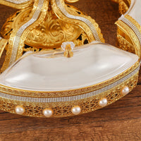 Circular Compartment Tray Gold-Toned Tableware Openwork