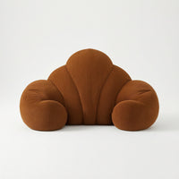 Supportive Arc-shapedShaped Back Cushion Ribbed Backrest with Side Bolsters Soft Support Pillow Cushiony for Readers, Sofa, Dorm Rooms