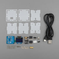 Temperature and Humidity Display WiFi Microcontroller WiFi Clock Automatic Time Sync Mini Weather Clock Kit DIY Weather Station Kit for Office
