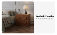 Stackable Slatted-Door Cabinet Retro Aesthetic Nightstand for Adults, Homeowners