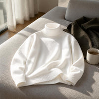 Men's Fleece Lined Turtleneck Sweater Winter Warm Knitted Base Layer