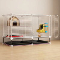 Hamster Cage and Multi-Level Chinchilla Cage, Indoor Gerbil Cage with Front Access Door, Rodent Cage Featuring a Bottom Board for Easy Cleaning