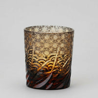 Hand-Engraved Crystal Glass Whiskey Glass, Japanese Style