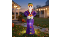 Halloween Skeleton Inflatable Standing Halloween Skull Inflatable Violet Outdoor for Porch, Party