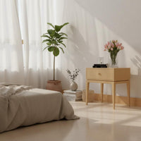 Single-Drawer Cabinet with Open Shelf Minimalist Design Nightstand Modern design