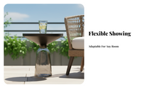Glass side table with marble accent