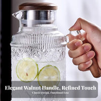 Drop-Spill-Resistant-Resistant-Spill-Resistant-Resistant Spout Glass Pitcher with Lid and Handle Easy to Clean Vintage Glass Pitcher