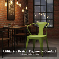 Utilitarian Armchair With Armrests Metal Chair Supportive Spine Supportrest Long-Lasting Construction for Homeowners, Restaurant