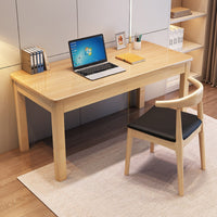 Solid Wood Desk Minimalist Wooden Study Table Modern Computer Workstation Sturdy Writing Desk for Students Adults Suitable for Home Office Bedroom Small Areas