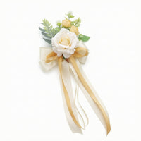 Bridal Car Flower Decoration with Ribbon Lightweight Ornament Reusable