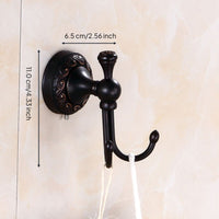 European Black Bronze Towel Rack, Antique Copper, Wall Mount