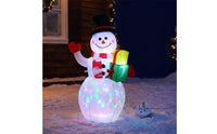 Multicolor Inflatable Snowman with Gift Boxes Outdoor Christmas Inflatable Snowman Illuminated Lawn Decoration Light-up for Yard, Patio