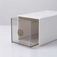 Desktop Organizer for Badge Storage, Small Drawer Style Desk Box, Clear Acrylic for Collectors and Accessories