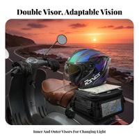 Double Visor Helmet Four-Season 3/4 Open Face Helmet Protection for Unisex, City Commuting