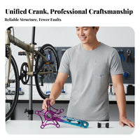 Folding Bike Crankset Aluminum Alloy 130BCD Hollow Crankset Crank Component Set with Bottom Bracket Lightweight 170mm Bike Crank
