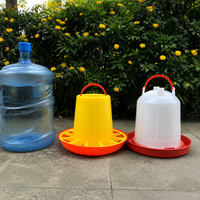 Poultry Feeder 5L, Set of 2, Round & Leak-Proof, 10cm High, for Chicken Coop and Ornamental Poultry