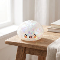 Iridescent Steamed Bun Press Toy Translucent Squishy Toy with Smiling Face Soft Dumpling Squishy Adorable for Fidgeters