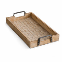Rectangular Tray with Woven Base Vintage for Tabletop Display