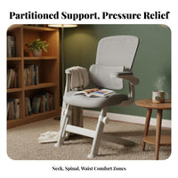 Reclining Mesh Chair with Footrest Ergonomic Design Office Furniture for Bedroom