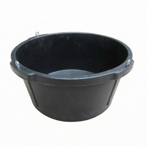Rubber Feed Bucket Black Feed Bucket Wide Edge Farm Supply for Livestock Use