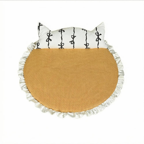 Cooling Feline Bed Low-Profile Pet Bedding Soft
