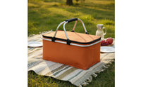 Insulated Outdoor Basket with Lid Outdoor Carrier Sturdy for Travel