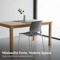Minimalist Design Molded Shell Chair with Cutout Ergonomic Backrest Seating Furniture Easy to Clean Multi-Purpose for Homeowners, Office Workers, Event Planners, Dining Room, Cafeteria, Waiting Area