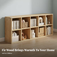 Configurable Cube Organizer Shelf Storage Unit Sturdy Framework Wooden Construction Versatile Use Suitable for Book Lovers Homeowners Study Room Kindergarten