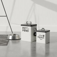 2 Pieces Airtight Pet Food Container Set Galvanized Iron Dog Treat Container