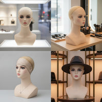 Mannequin Head with Shoulders Realistic Hair Head with Shoulders for Hairstylists, Home Styling