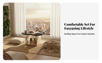 3 Pieces floor Tea Table Set Light Luxury Design Floor Desk Multi-Functional