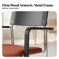 Upholstered Armchair with Metal Frame Soft Padded Pads Paded Metal Frame Seat High Weight Capacity Waterproof Textile