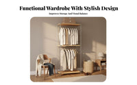 Freestanding Clothing Organizer System Large Capacity Freestanding Clothing Organizer Rack Space Saving Design Standing Clothes Rack for Homeowners