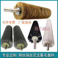 304不锈钢丝毛刷辊 工业抛光除尘去污锈打磨拉丝钢丝磨料丝滚刷